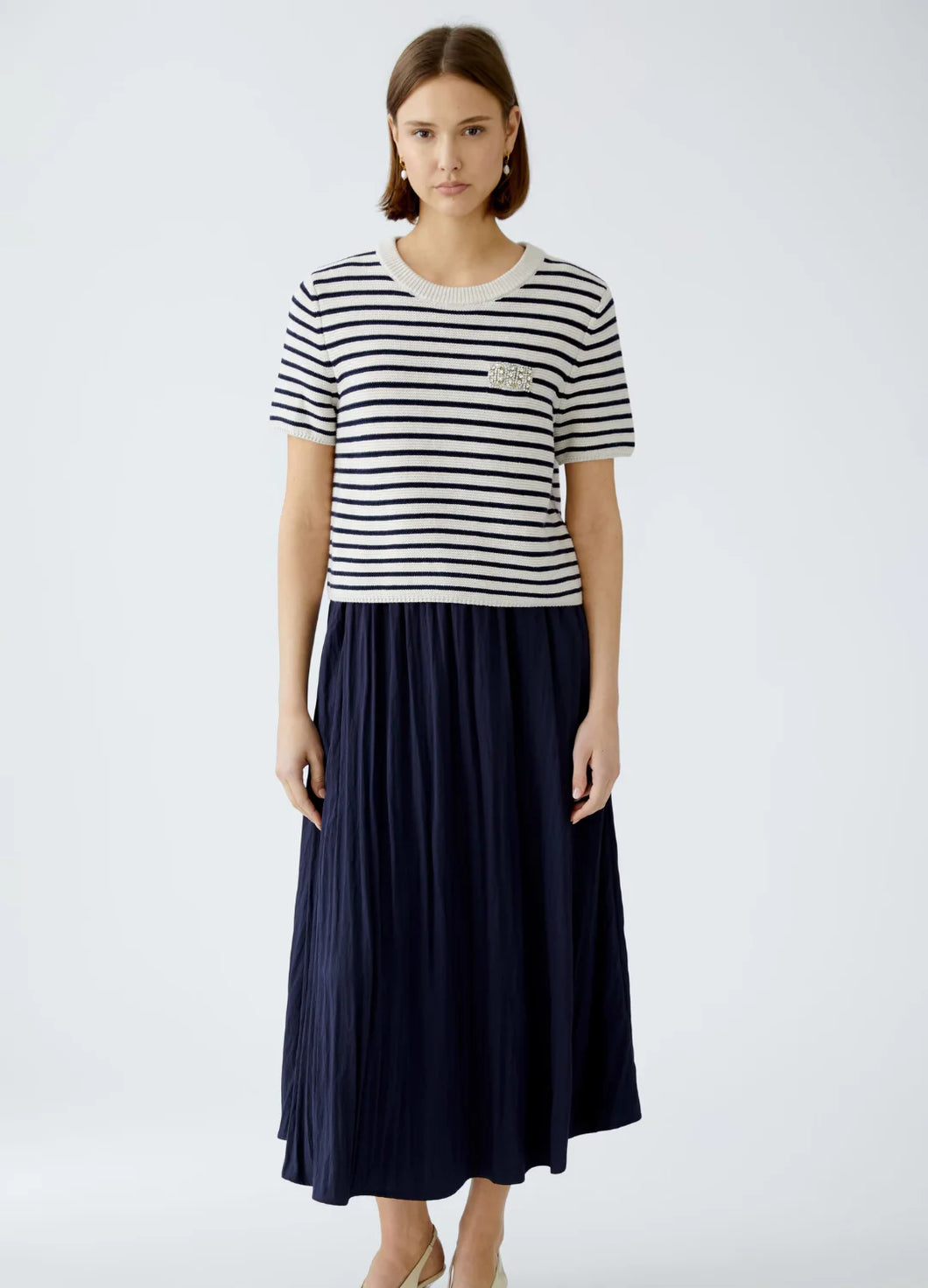 Oui - Chandail - White/Blue - 93311