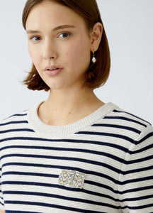 Oui - Chandail - White/Blue - 93311