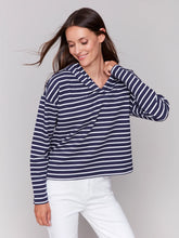 Charger l&#39;image dans la galerie, Charlie - Chandail - Navy/Blanc - C1351R-766B

