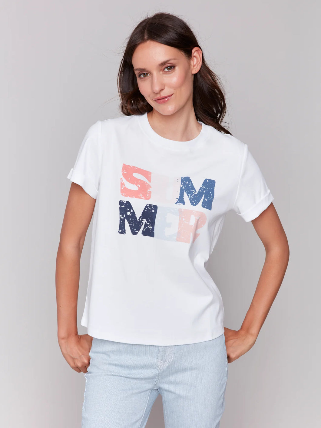 Charlie B - T Shirt - Blanc - C1385PK