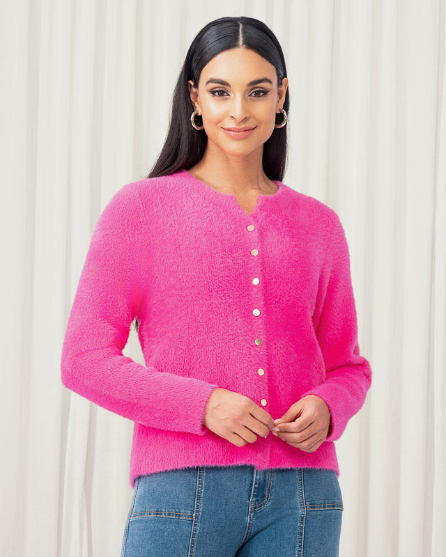 Elena Wang - Cardigan - Fushia - 35005
